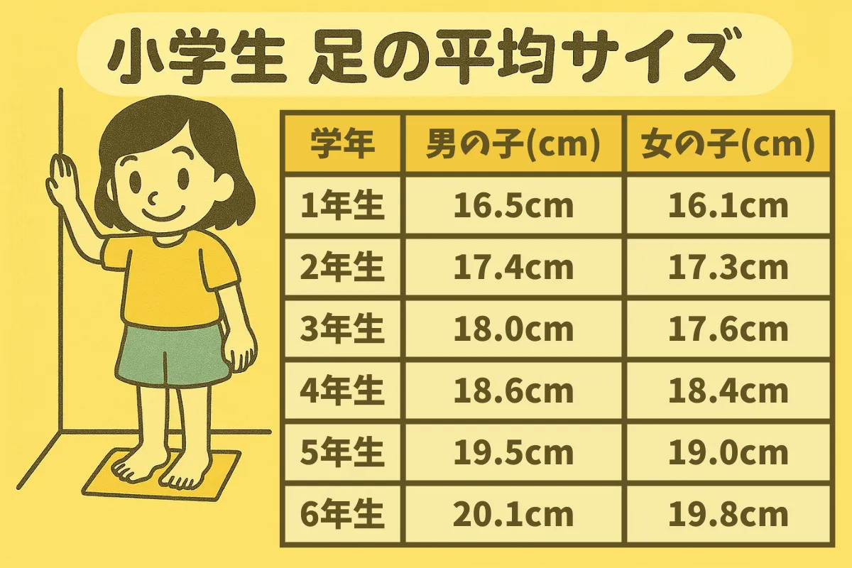 小学生 足の平均サイズ
